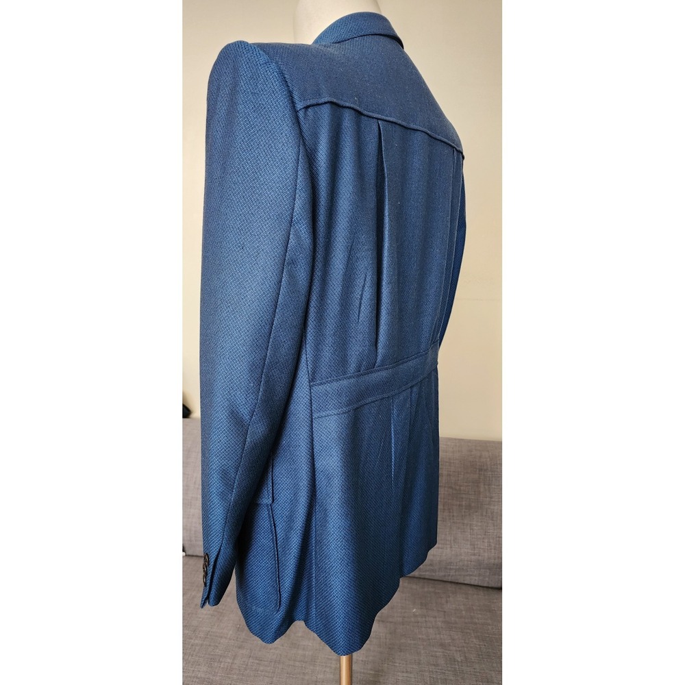 Vtg 70s Hammonton Park Wool Blazer Sport Coat Jacket mens Sz~ 43 Action Belted - Picture 4 of 16